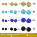 Fashion CZ Disco Ball Paved Rhinestone Shamballa Clay Ear Studs